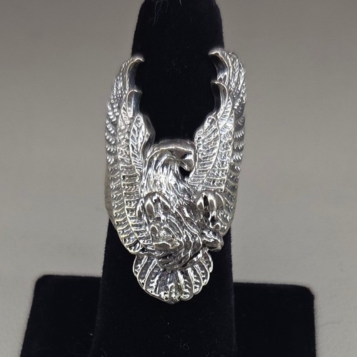 Silver tone eagle statement - tone,