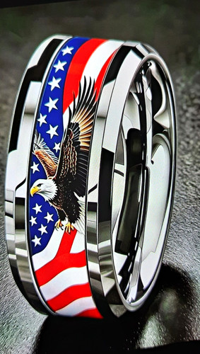 Stainless steel ring with - steel,